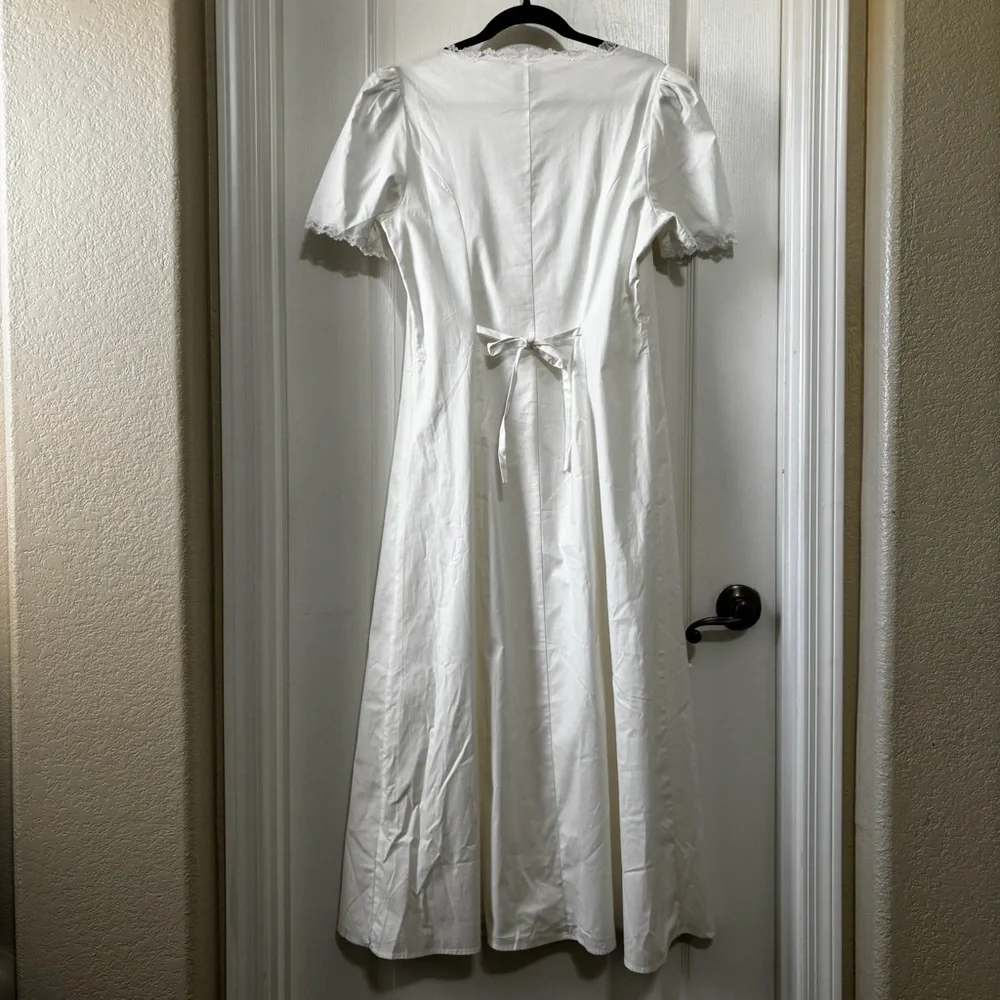 Reformation Alida Button Front Midi Dress White Size 6 - Picture 5 of 7
